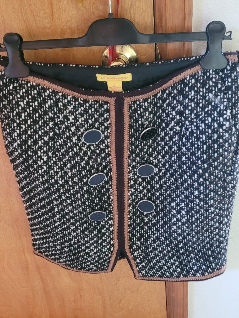 CATHERINE MALANDRINO WOOL BLEND SKIRT SIZE 8